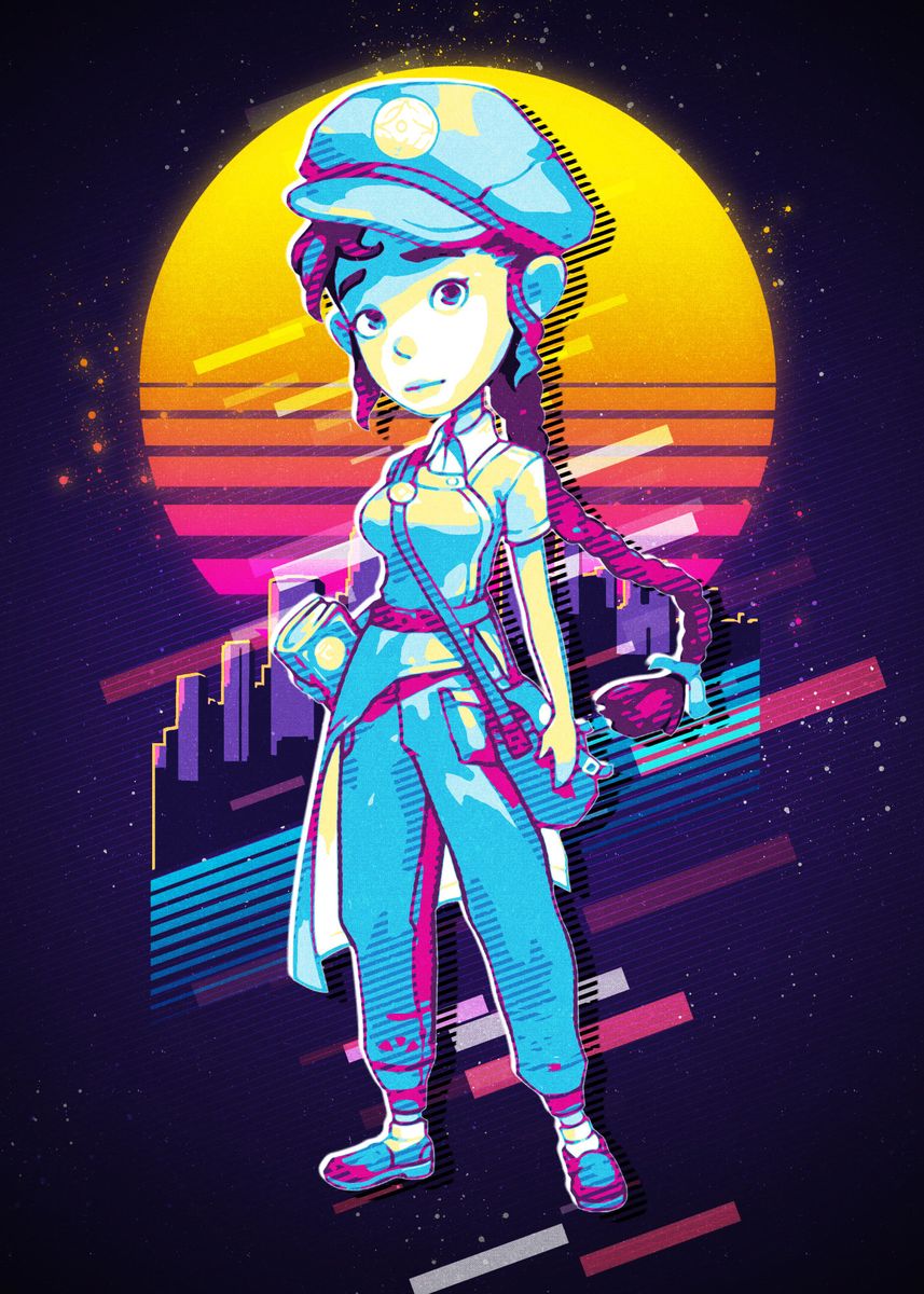 'My time at portia' Poster, picture, metal print, paint by Retro Nice