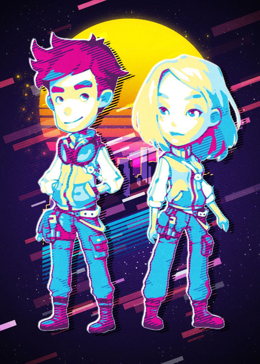 'My time at portia' Poster, picture, metal print, paint by Retro Nice