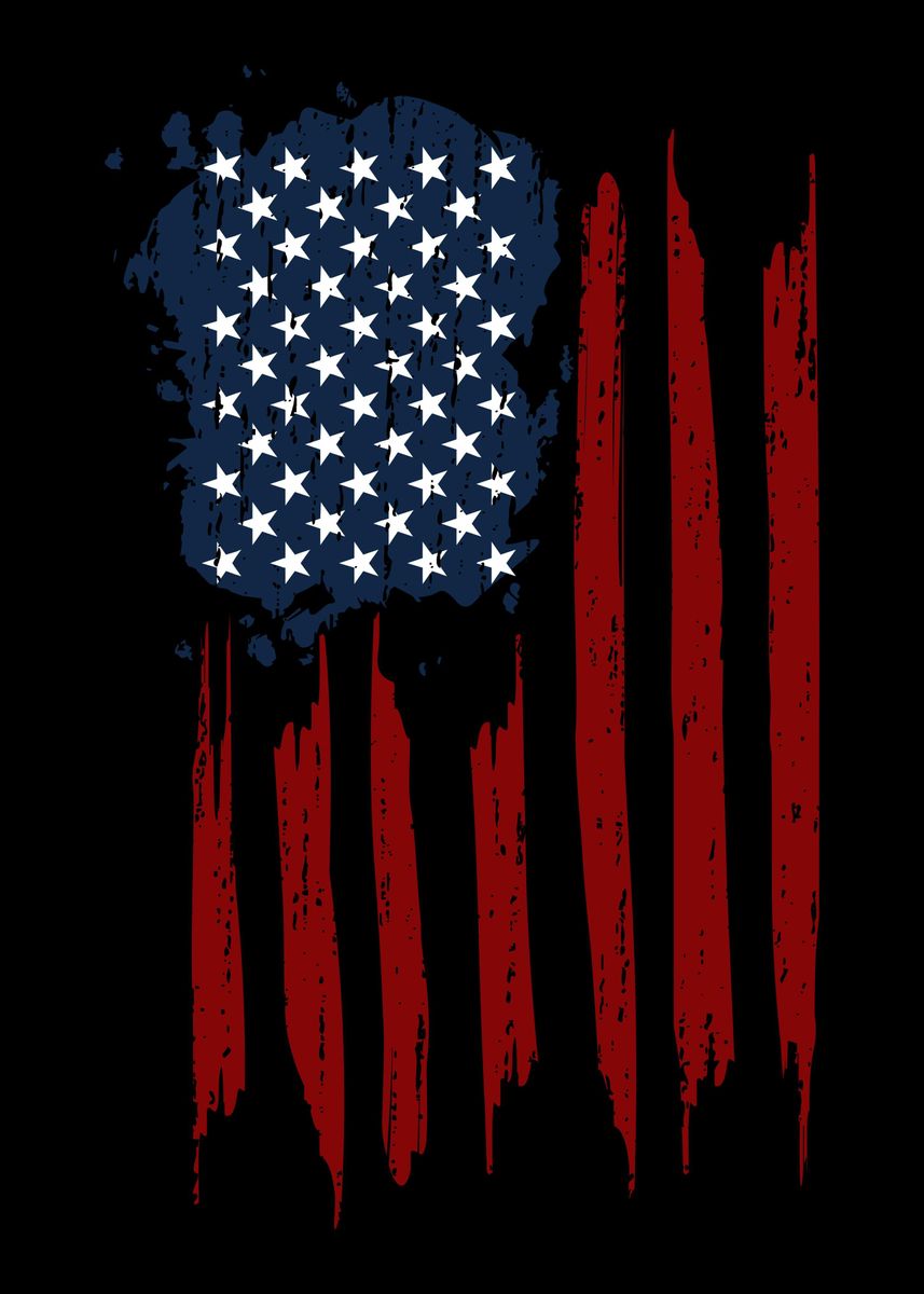 'US Flag' Poster, picture, metal print, paint by DesignsByJnk5 | Displate