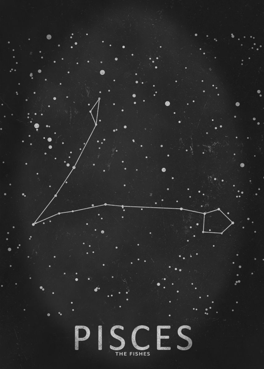 'Pisces Constellation' Poster, picture, metal print, paint by City Map ...