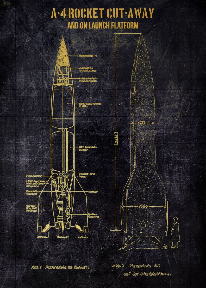 'A4 ROCKET CUTAWAY' Poster by MAXART DESIGN | Displate