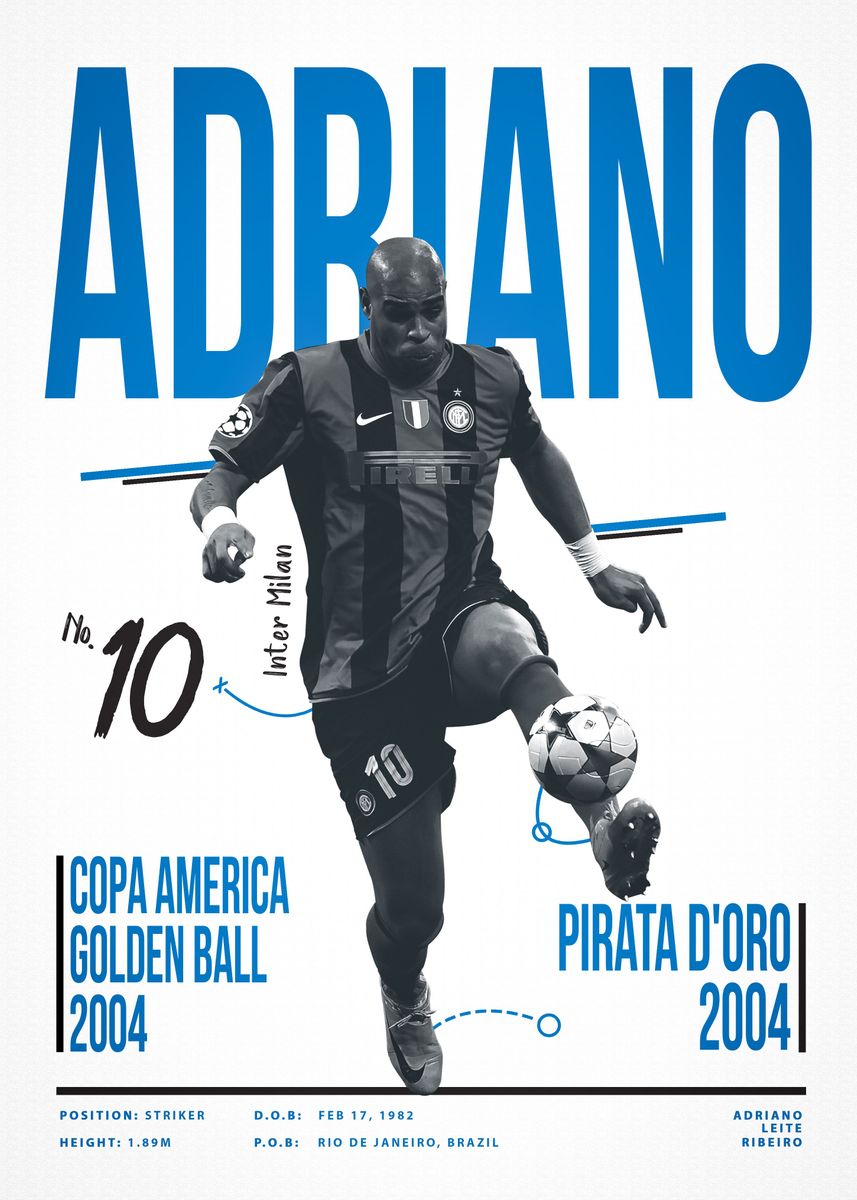 Adriano 10 Player' Poster, picture, metal print, paint by Nguyen Van Huy