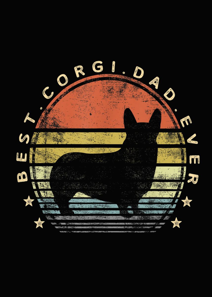 Mens Best Corgi Dad Ever ' Poster by 