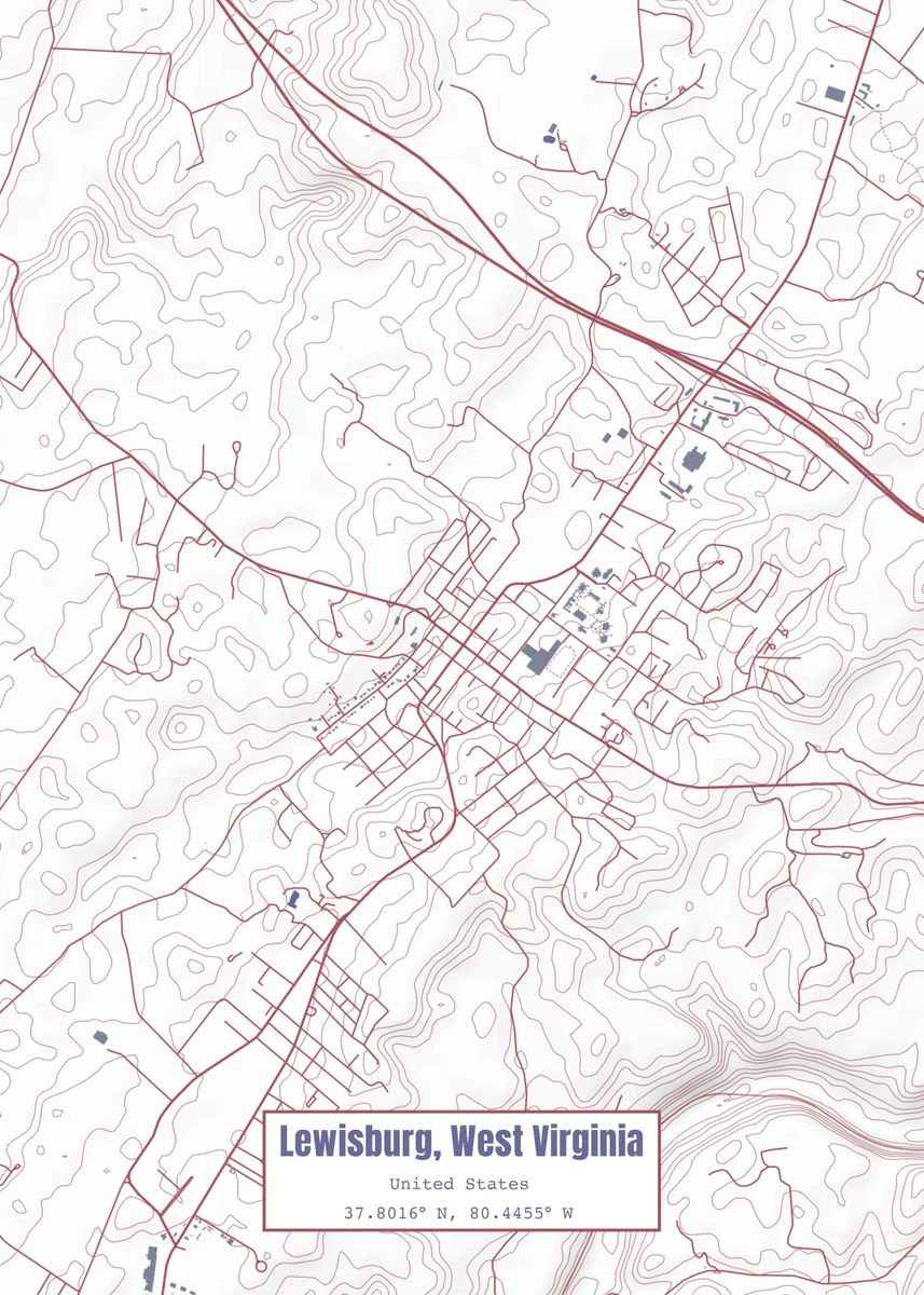 'Lewisburg West WV USA Flag' Poster, picture, metal print, paint by