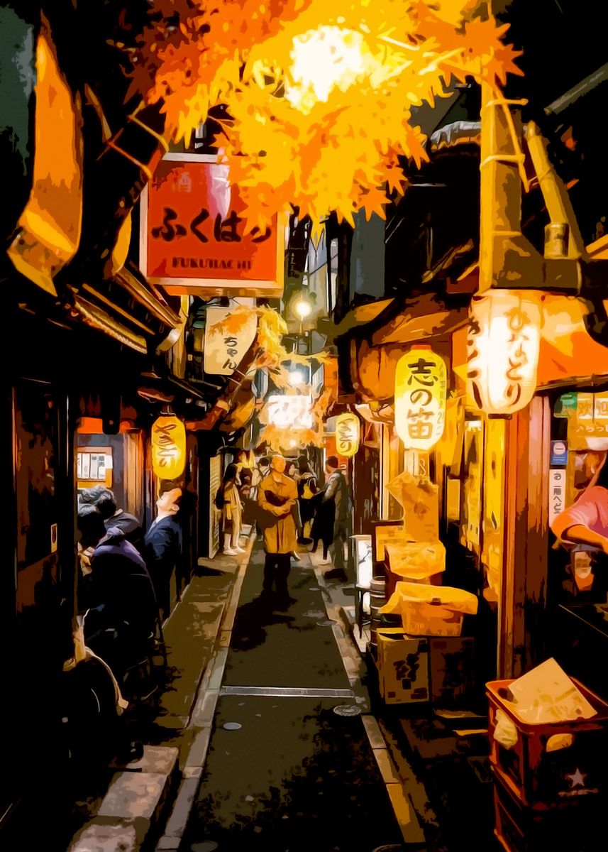 'Japan street food' Poster by Neon Lights  | Displate