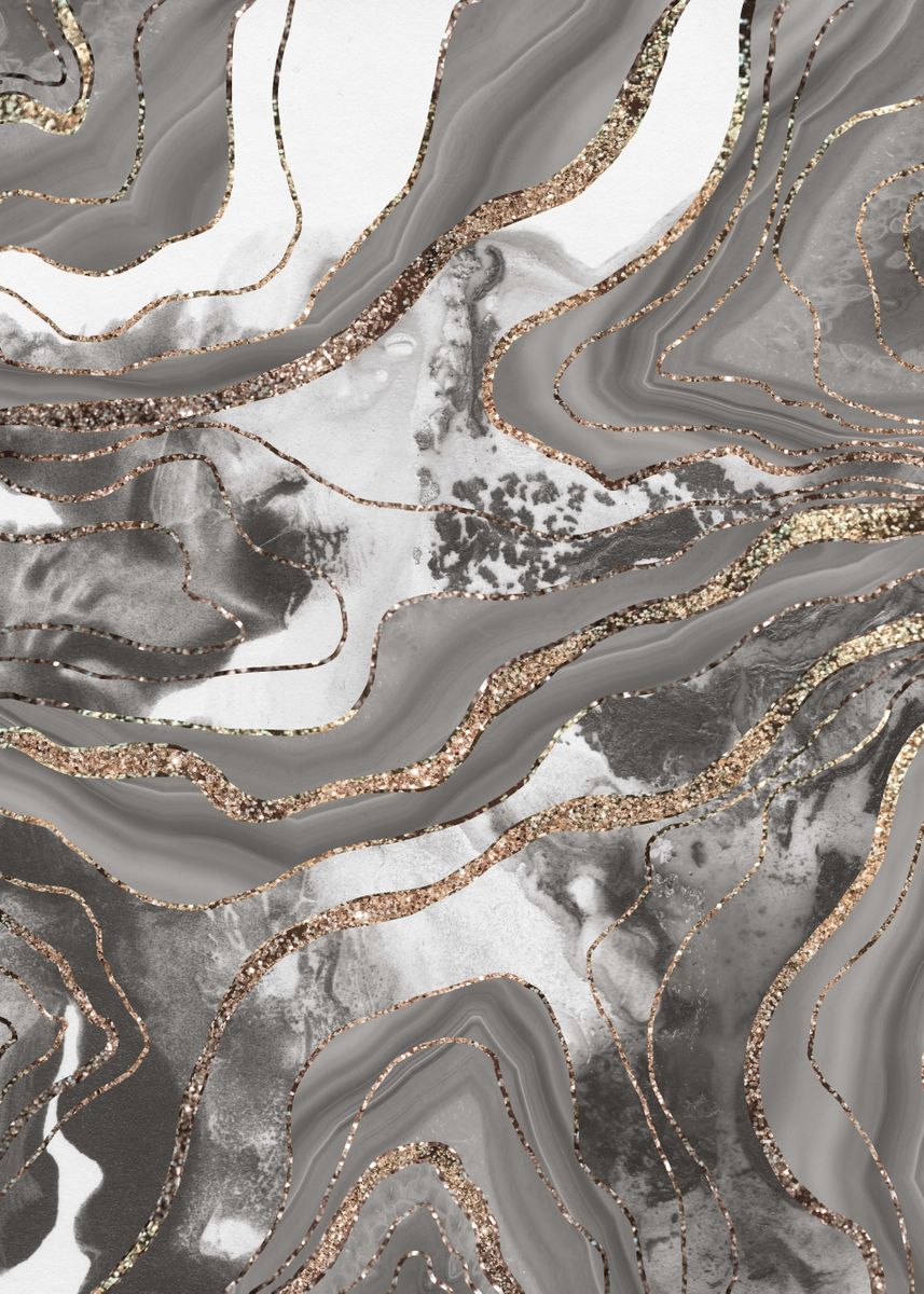 'Liquid Marble Agate Glam 3' Poster, picture, metal print, paint by ...