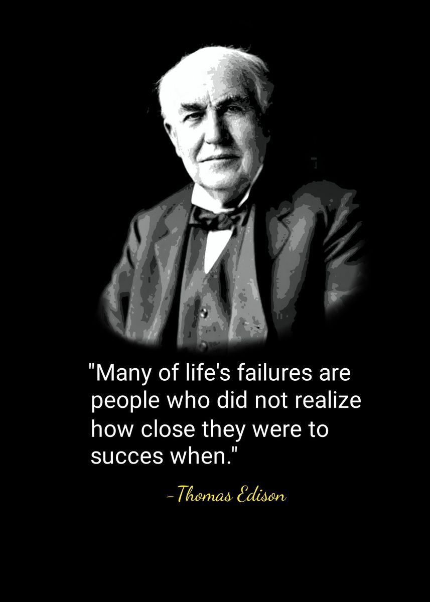 Thomas Edison Book Page Print with Inspirational Quote SALE