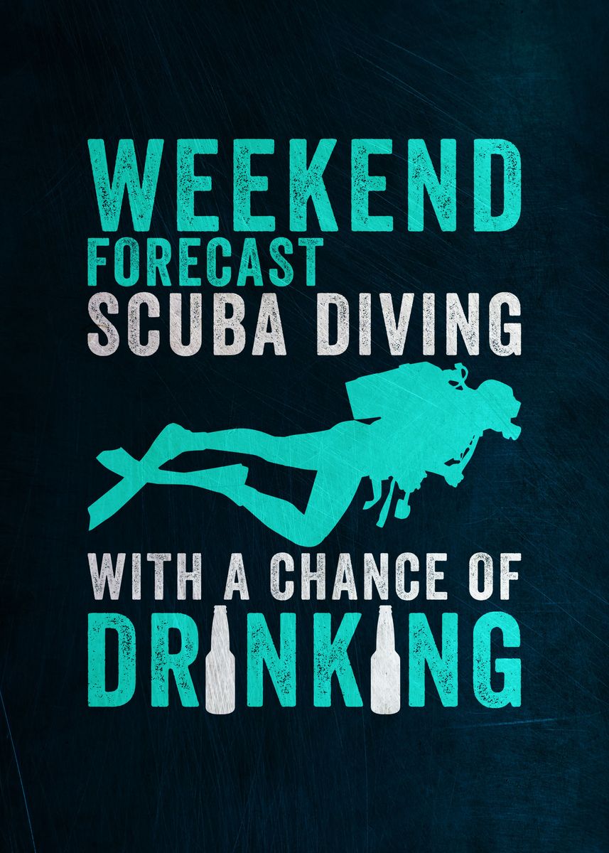 'Diving And Drinking' Poster by PosterWorld Displate