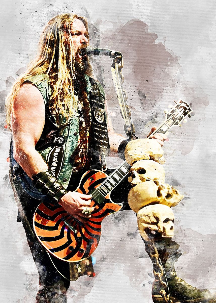 'Zakk Wylde' Poster, picture, metal print, paint by Pierre Yeldell ...