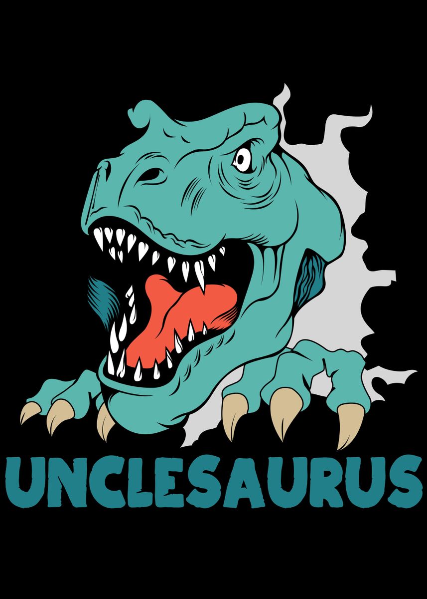 'Uncle Saurus' Poster, picture, metal print, paint by ShirTom | Displate