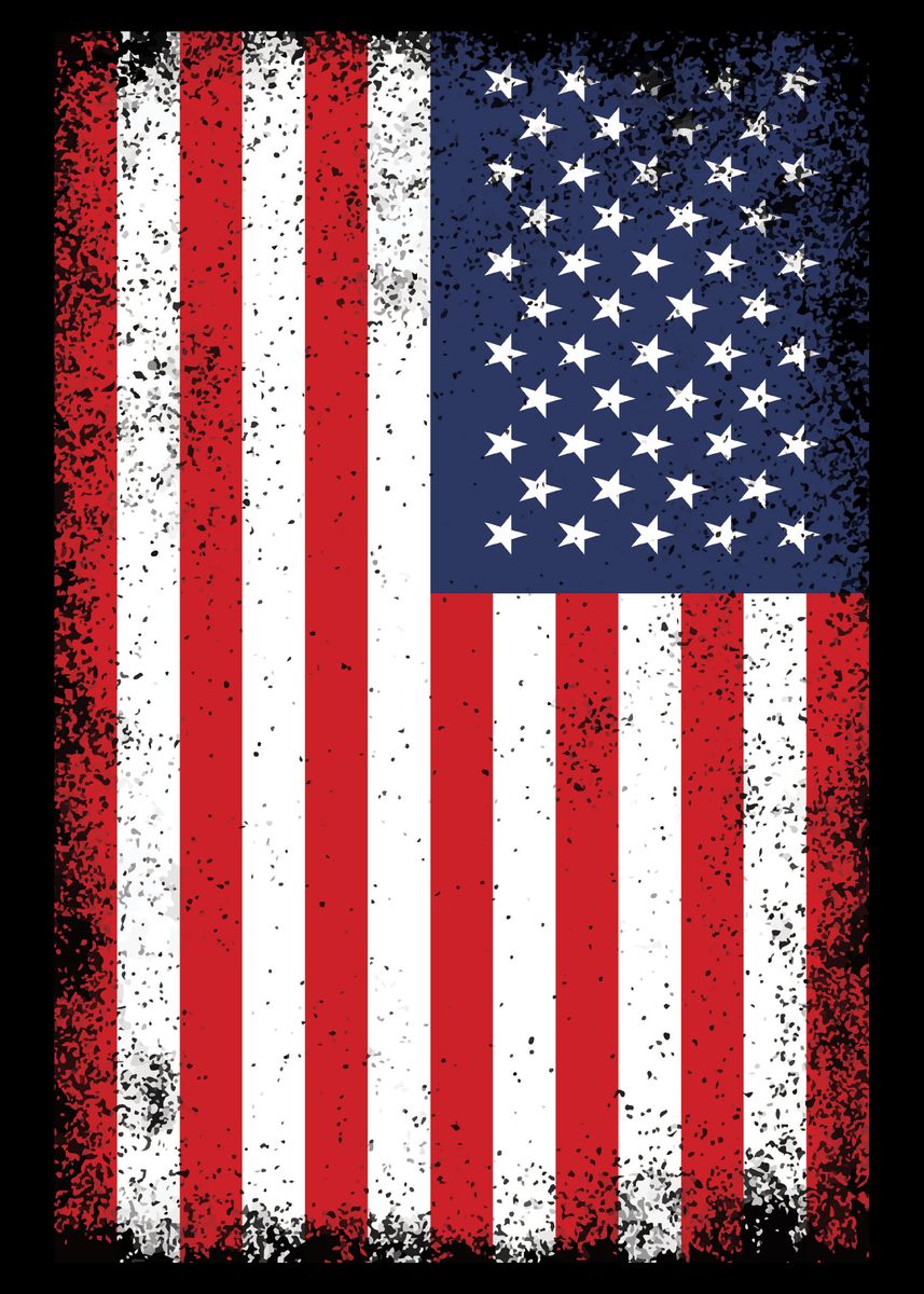 'USA Flag United States' Poster, picture, metal print, paint by ...