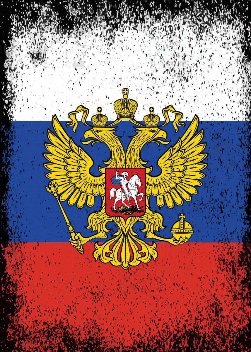 Poster Russland-Flagge 