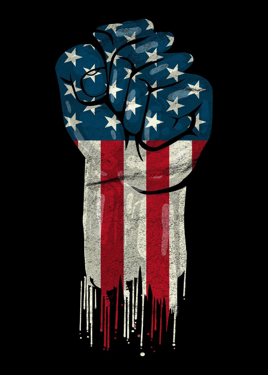 'America Power Fist' Poster, picture, metal print, paint by Cooldruck ...