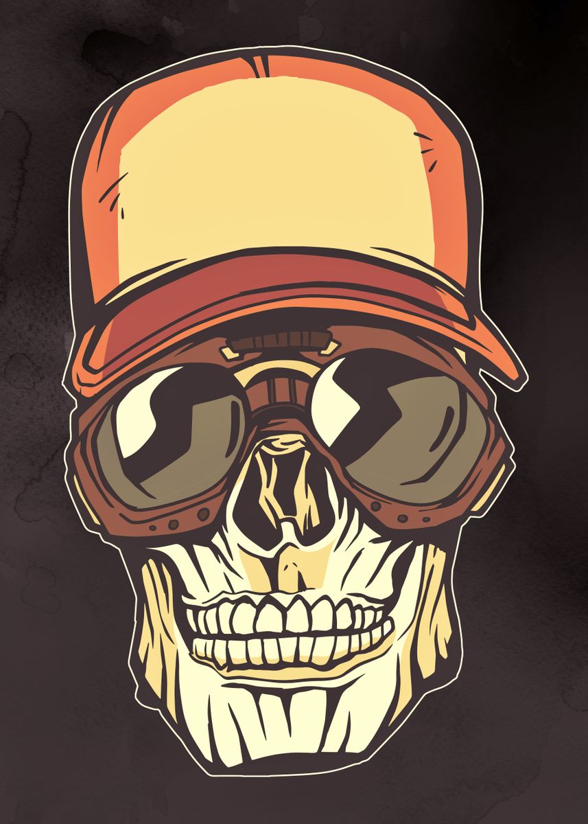 Skull Baseball Cap ' Poster by Reinhard 