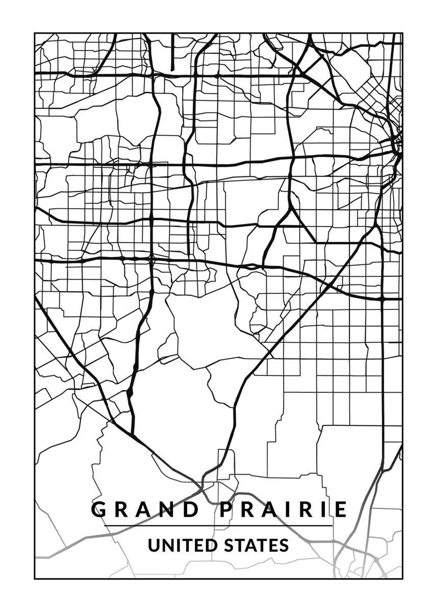 'Grand Prairie usa' Poster by Zero Nine Displate