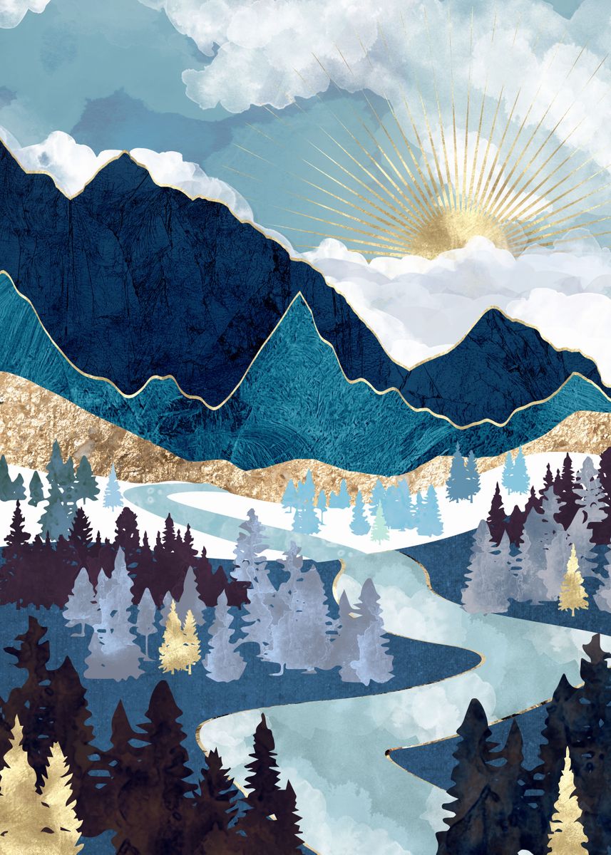 'Valley Sunrise' Poster by SpaceFrog Designs | Displate