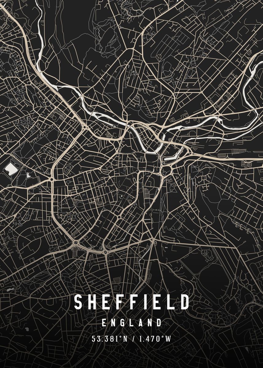 'Sheffield England' Poster by Five Senses Art | Displate