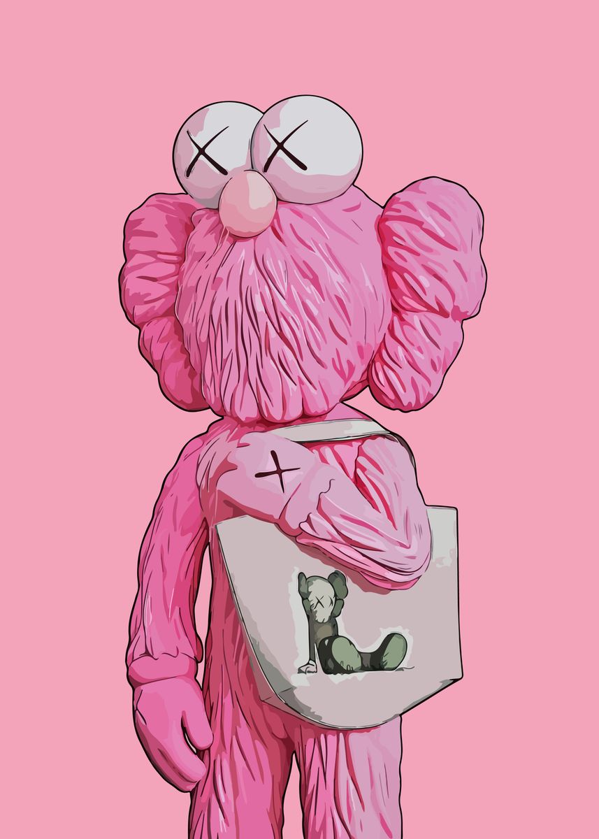 'Kaws Pink Doll Monster' Poster, picture, metal print, paint by Pop Art ...
