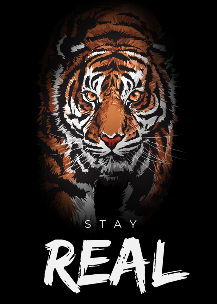 'Cool Wild Fearless Tiger' Poster by squeaky art | Displate