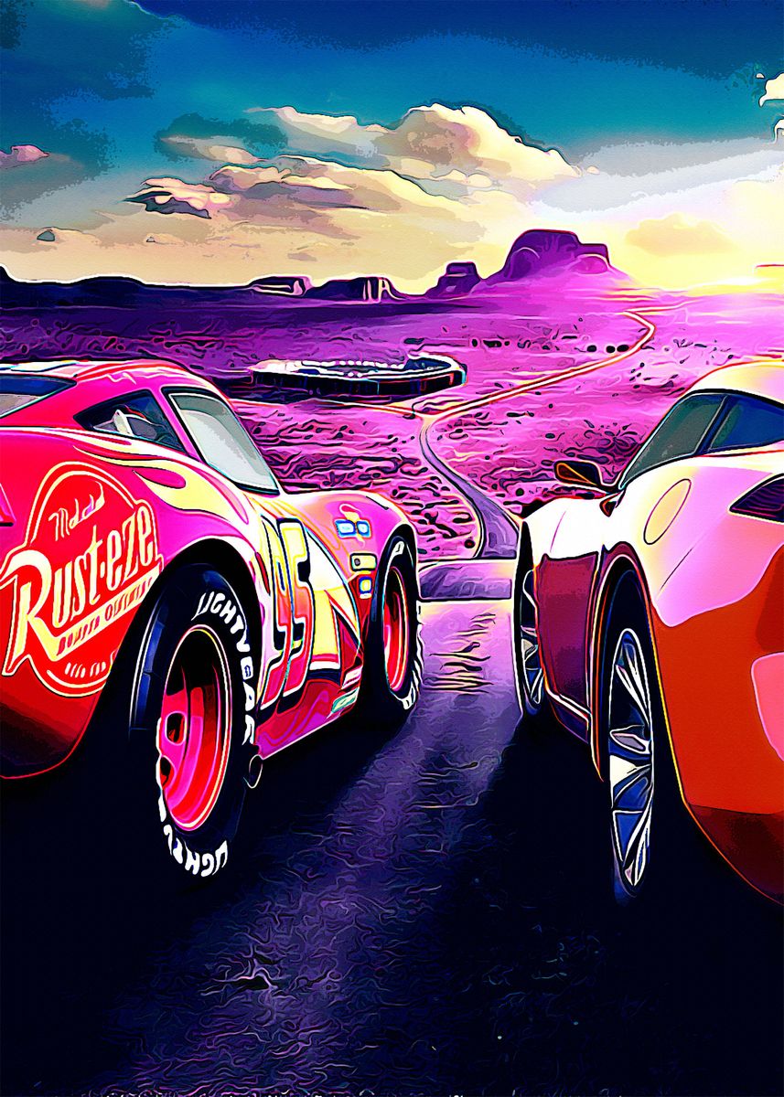 'Cars 3 7' Poster, picture, metal print, paint by Vivienne Raymond