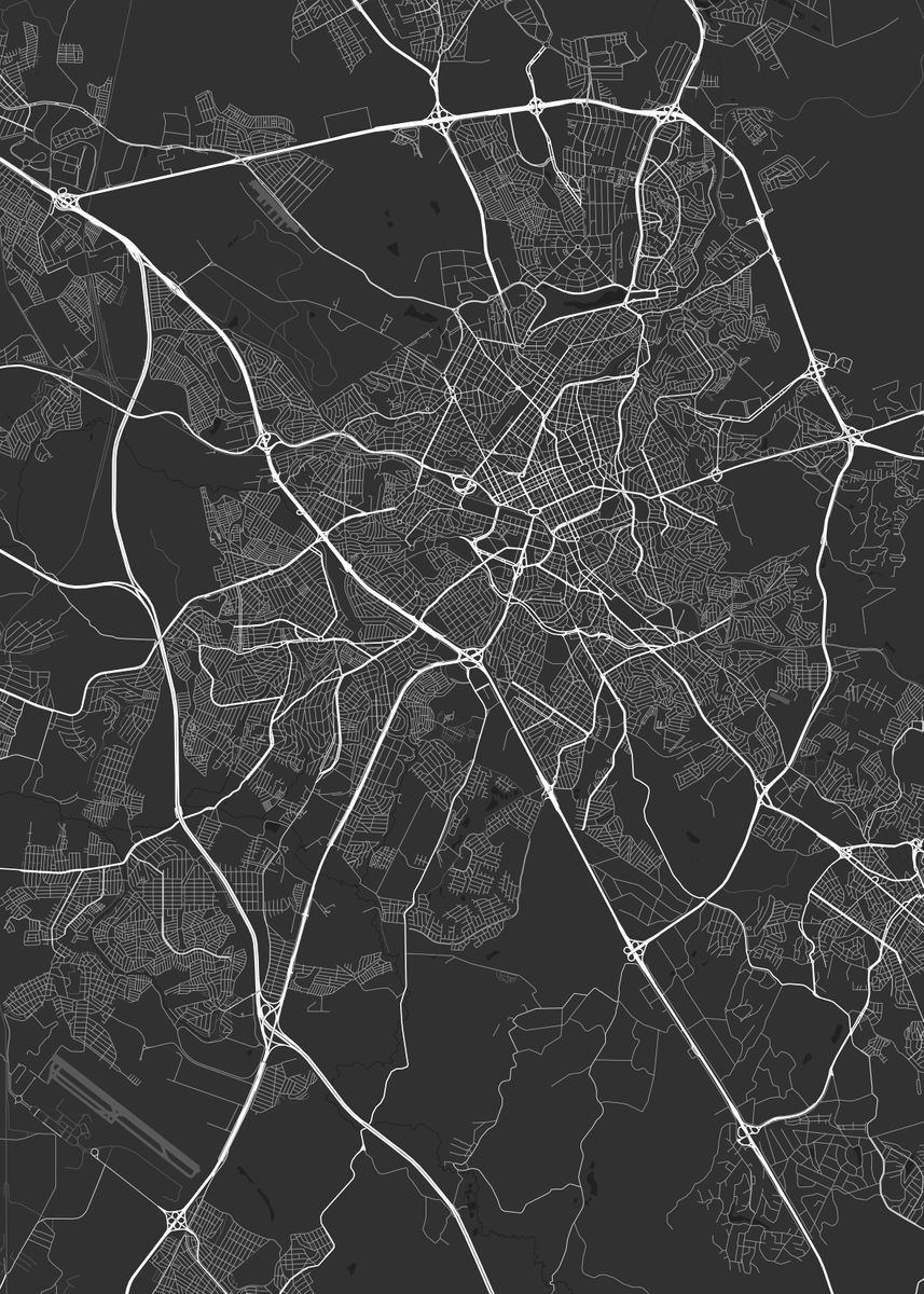 'Campinas Brazil Map' Poster by GraphicalMaps Displate