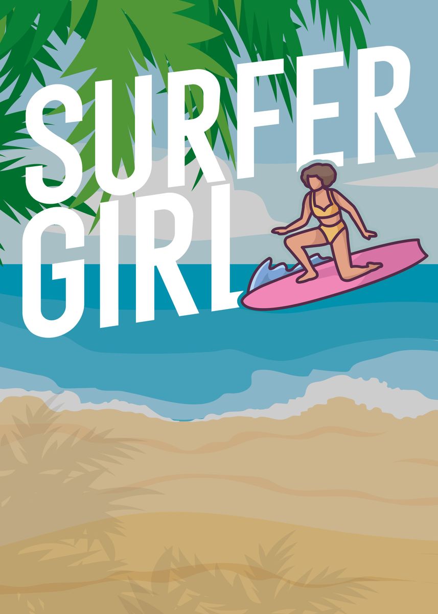 'Surfer Girl' Poster by maxdesign Displate