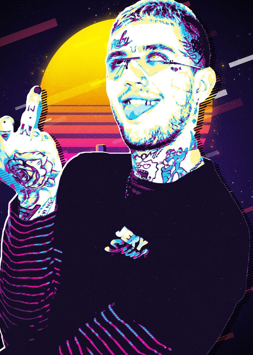 'Lil Peep Retro' Poster, picture, metal print, paint by Bella Chloe ...