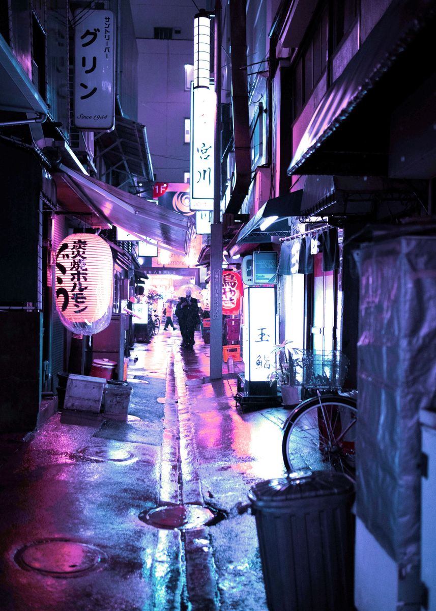'Japan Street' Poster by Exhozt  | Displate