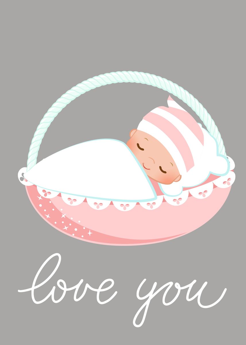 'Adorable Sleeping Baby' Poster, picture, metal print, paint by Juliana ...