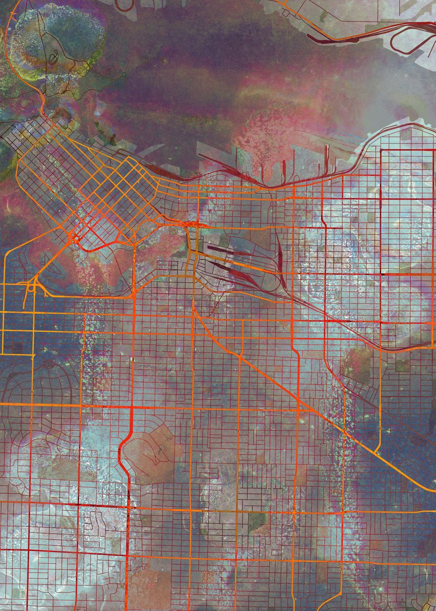 Vancouver Street Map Poster By Dany Displate   3f51f2ad0d5be092a954fd3dee1a44d4 6cd5f9e630e29229ad3efb306eda0f84 