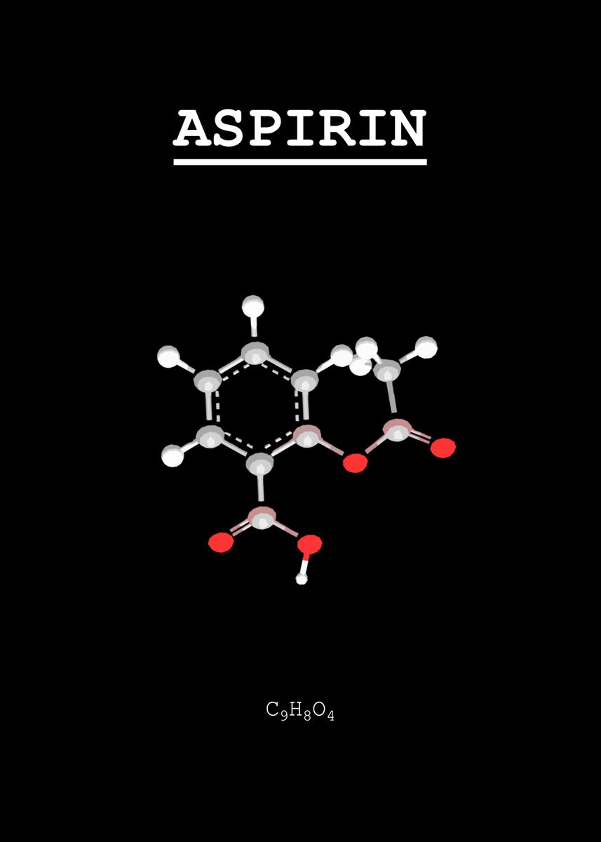 'Aspirin' Poster, picture, metal print, paint by ChemECool | Displate