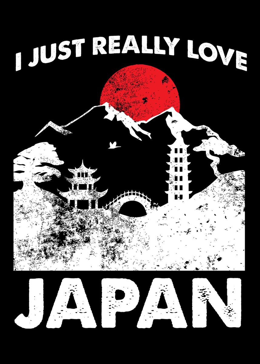 I Love Japan Metal Poster Print Herbstzeitlos Displate