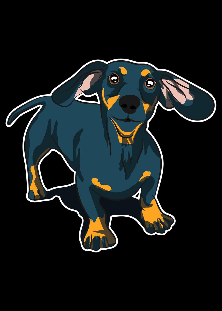 ‘Dachshund Vintage Dogs’ Poster by QQnicorn | Displate