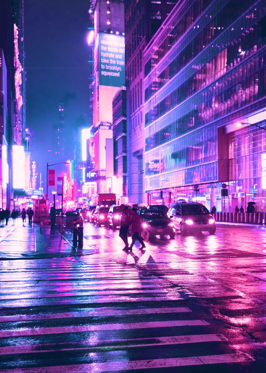 'Rain City neon' Poster by Exhozt | Displate