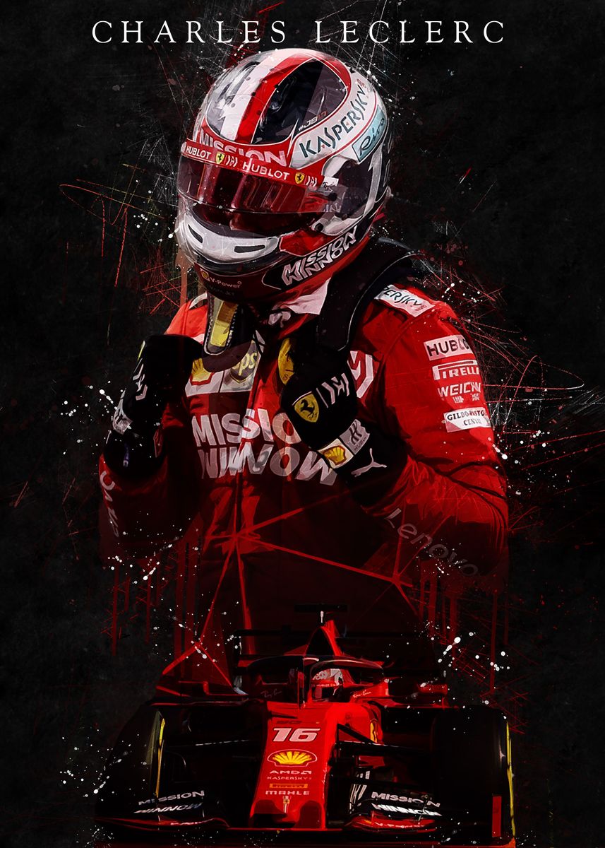 'Charles Leclerc' Poster by PADA GROUP | Displate
