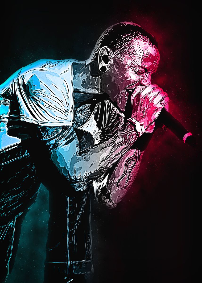 'CHESTER BENNINGTON' Poster, picture, metal print, paint by Malthuf de ...