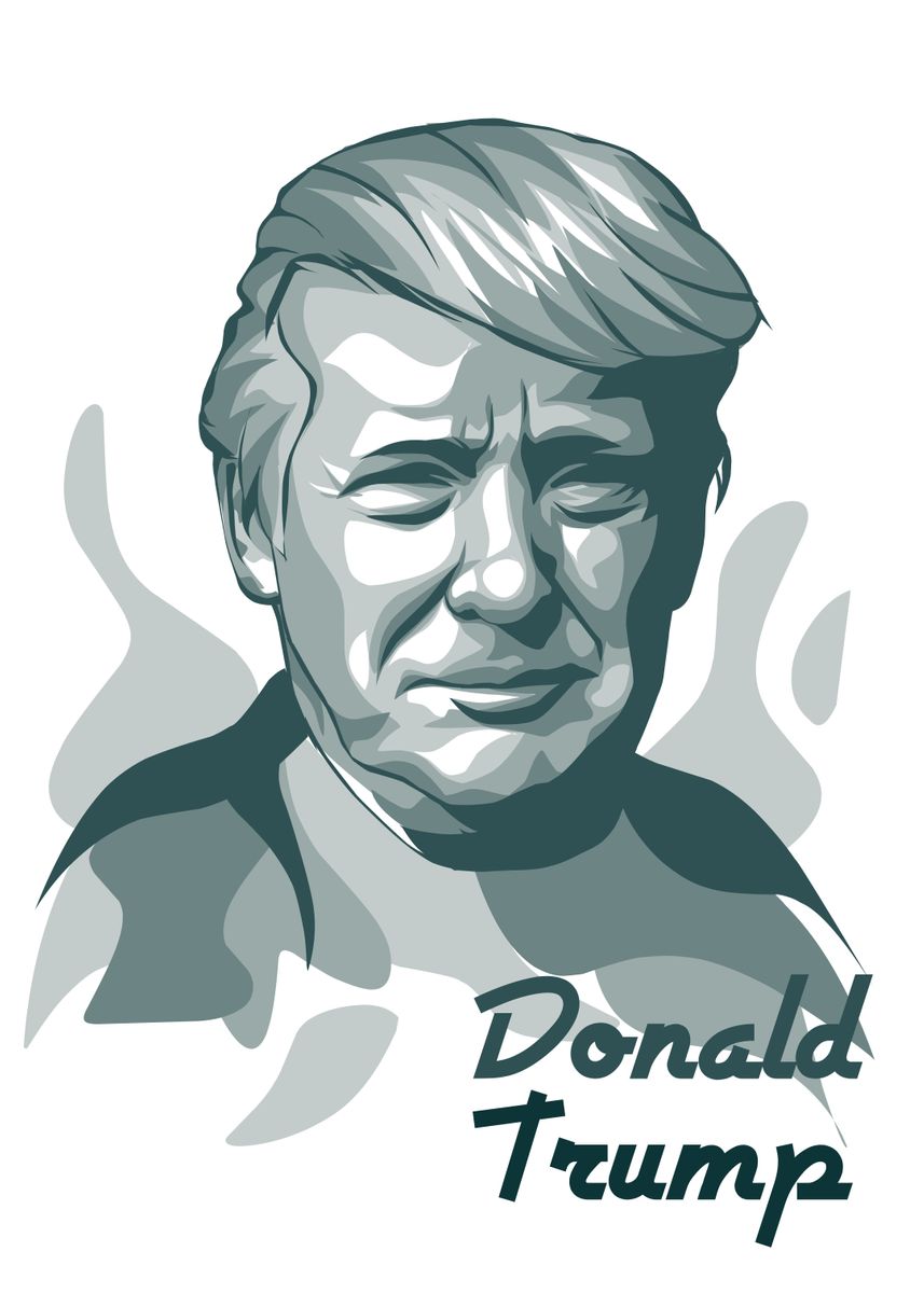 'Donald Trump Monochrome' Poster by Emily | Displate