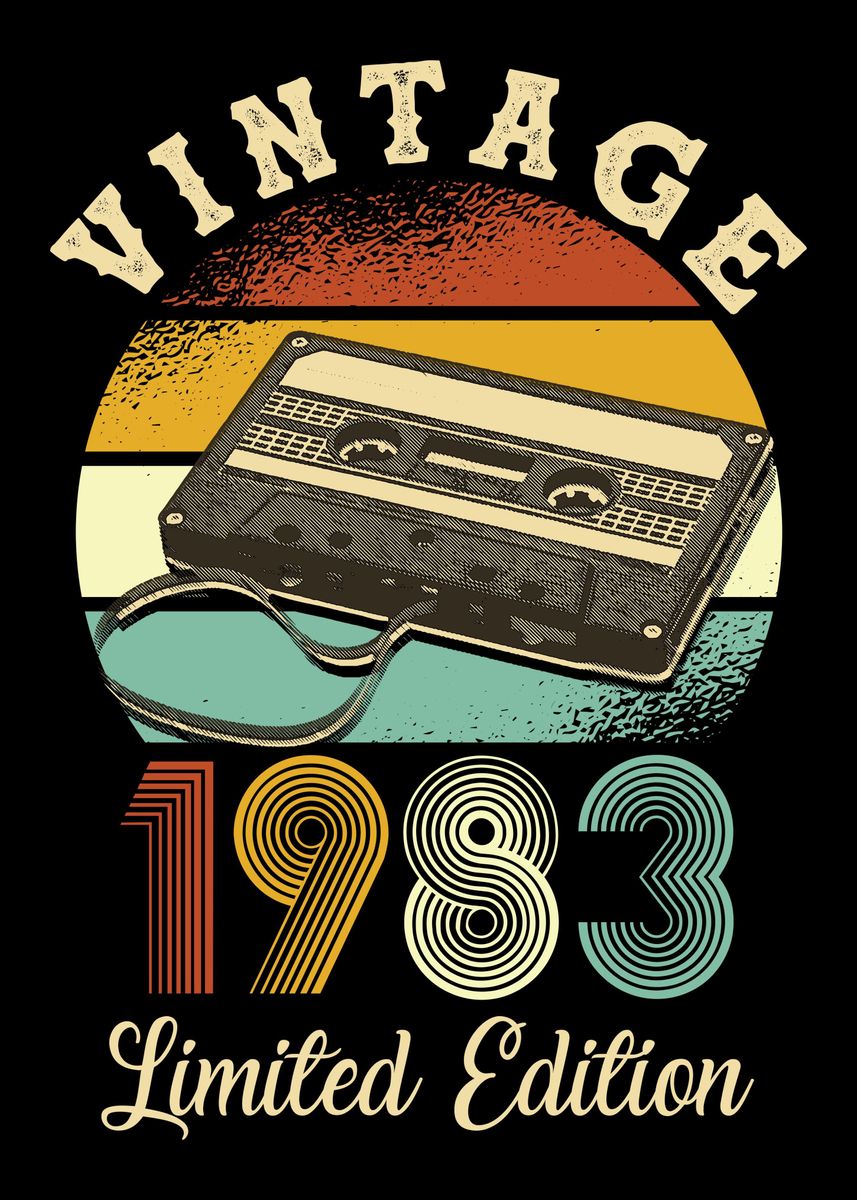 'Vintage 1983' Poster, picture, metal print, paint by Cooldruck | Displate