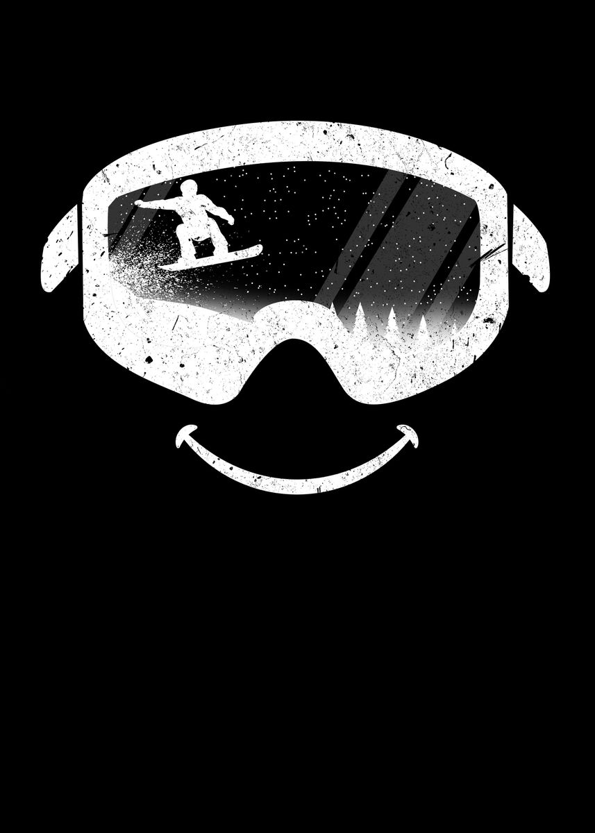 'Snowboard Mask happy Snowb' Poster by XASTY Displate