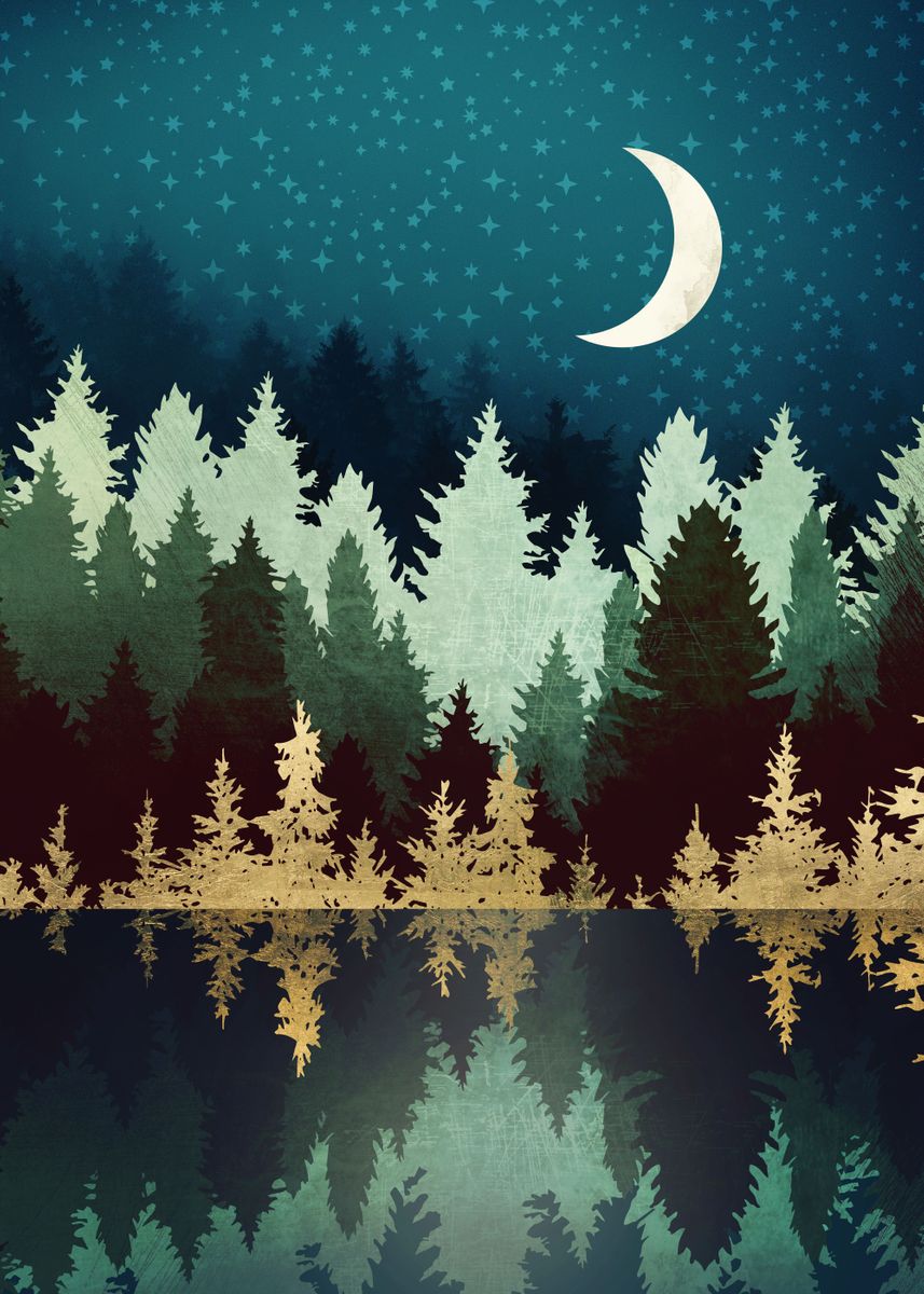 'Star Forest Reflection' Poster by SpaceFrog Designs | Displate