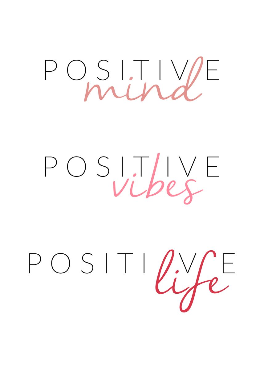 'positive Mind Vibes Life' Poster, Picture, Metal Print, Paint By 