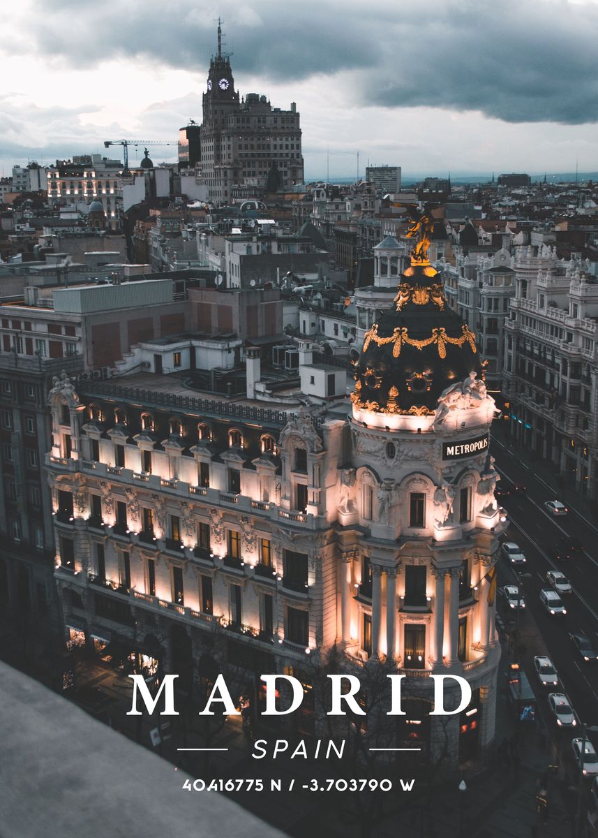 'Madrid Coordinate Art' Poster by Lea Etienne | Displate