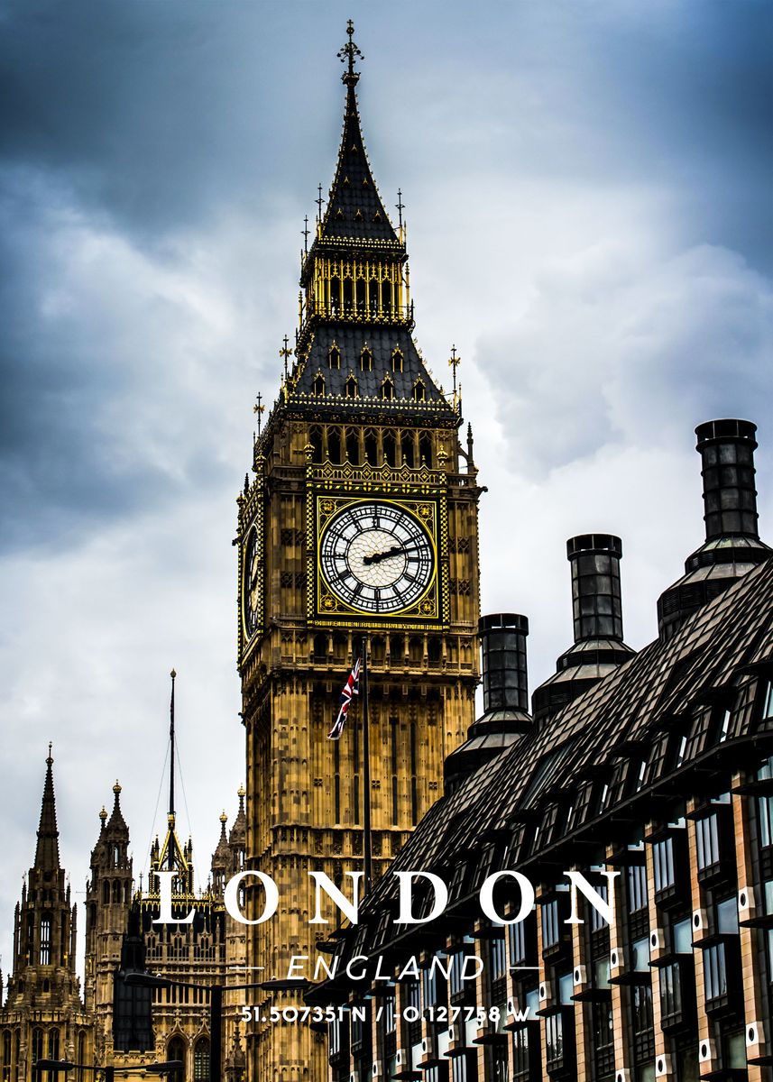 'London Coordinate Art' Poster by Lea Etienne | Displate