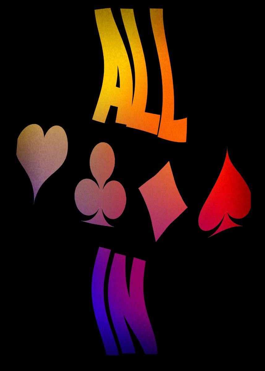 'Poker ALL IN Karten Pik' Poster by sytacdesign | Displate