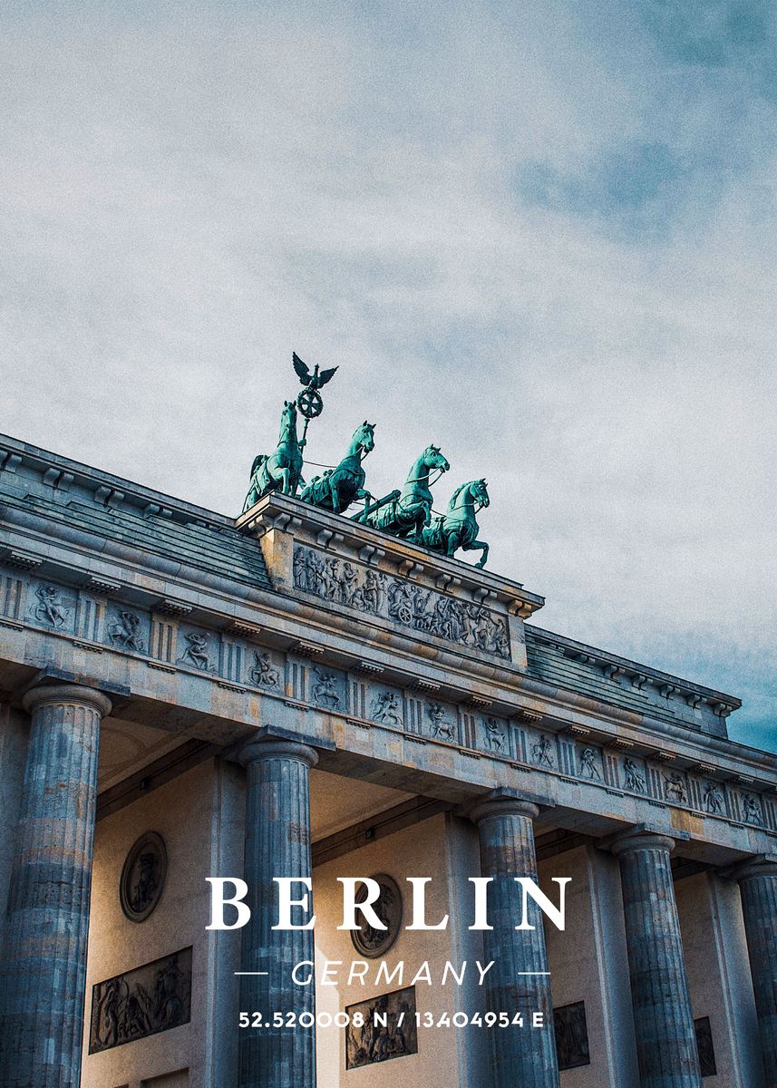 'Berlin Coordinate Art' Poster by Lea Etienne | Displate