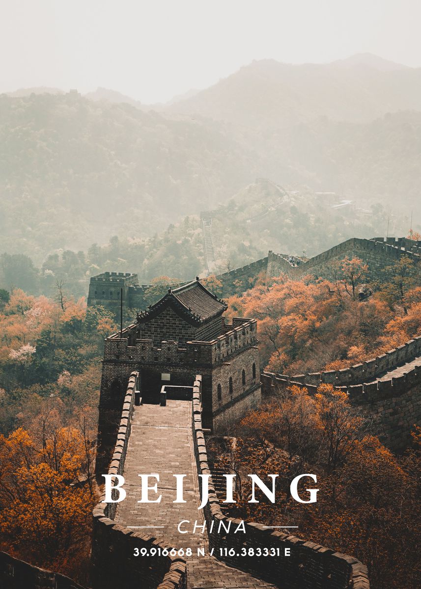 'Beijing Coordinate Art' Poster by Lea Etienne | Displate