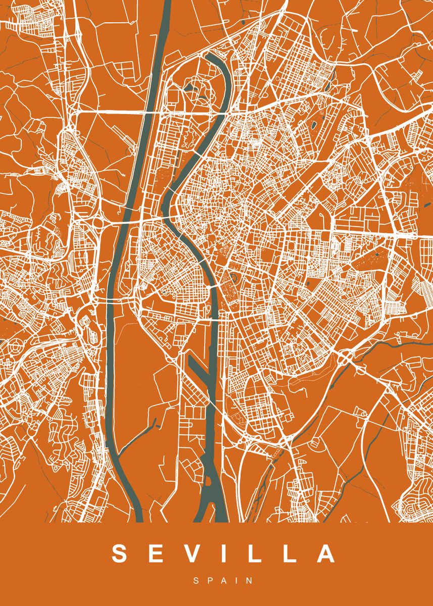Sevilla Map Sevilla Vector Map Eps Illustrator Map Vector World Maps