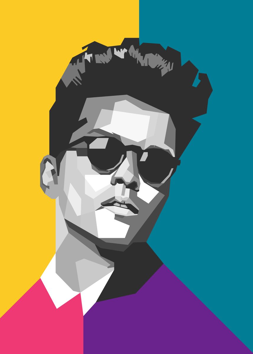 'Bruno mars in Pop art' Poster by ujang sendiana | Displate