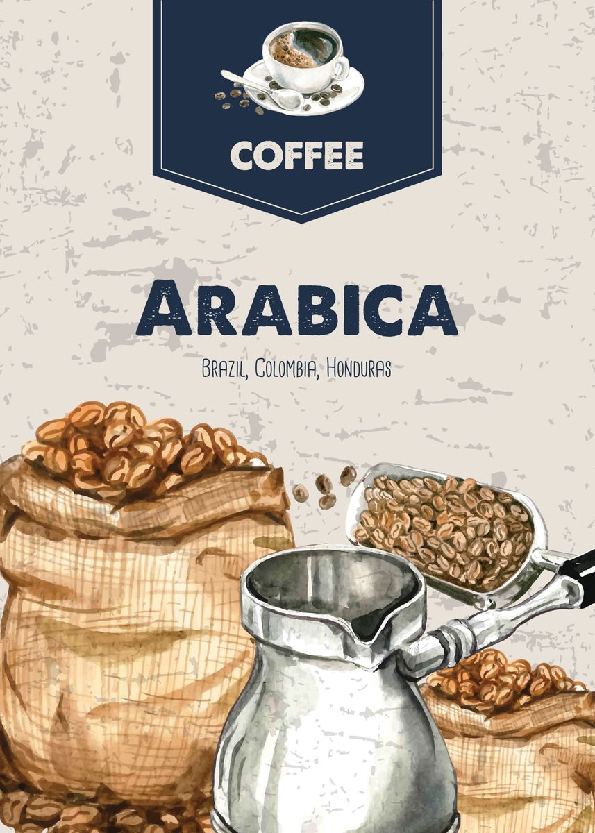 'Coffee Arabica' Poster by Moon Calendar Studio Displate