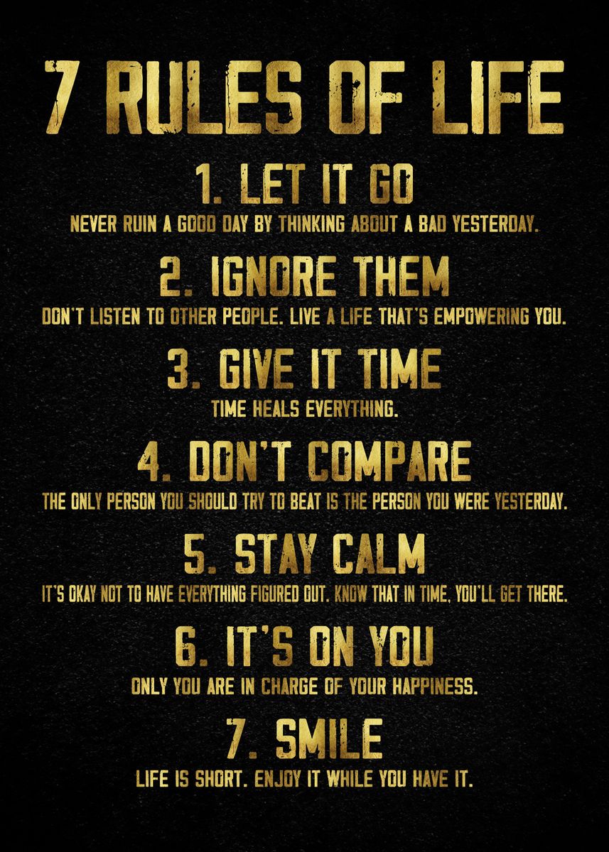 'Rules Of Life' Poster, picture, metal print, paint by Kevin Hernandez ...